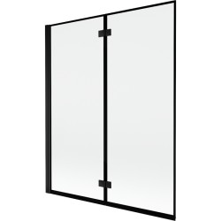 MEXEN - MIST vanová zástěna 140x150 cm 6mm 2-s, černá, okraj, levá (8A9-140-002-70-70-L)