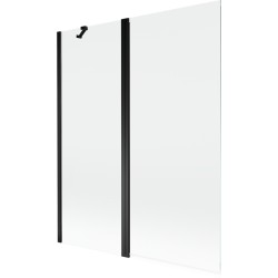 MEXEN - MIST vanová zástěna 140x150 cm 6mm f+s, černá, čirá (8A9-140-011-70-00)