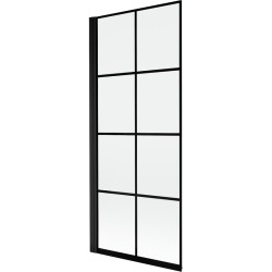 MEXEN - MIST vanová zástěna 80x150 cm 6mm 1-s, černá, dekor, levá (8A9-080-001-70-77-L)
