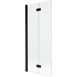 MEXEN - MIST vanová zástěna 80x150 cm 6mm 2-s, černá, čirá, levá (8A9-080-002-70-00-L)