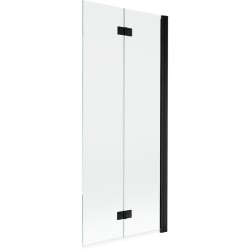 MEXEN - MIST vanová zástěna 80x150 cm 6mm 2-s, černá, čirá, pravá (8A9-080-002-70-00-P)