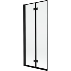 MEXEN - MIST vanová zástěna 80x150 cm 6mm 2-s, černá, okraj, levá (8A9-080-002-70-70-L)