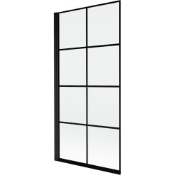MEXEN - MIST vanová zástěna 90x150 cm 6mm 1-s, černá, dekor, levá (8A9-090-001-70-77-L)