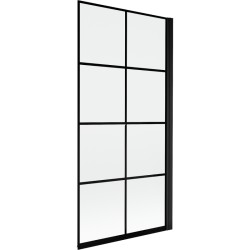 MEXEN - MIST vanová zástěna 90x150 cm 6mm 1-s, černá, dekor, pravá (8A9-090-001-70-77-P)