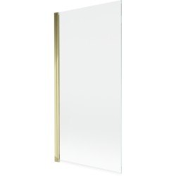 MEXEN - MIST vanová zástěna 90x150 cm 6mm 1-s, zlatá, čirá (8A9-090-001-50-00)