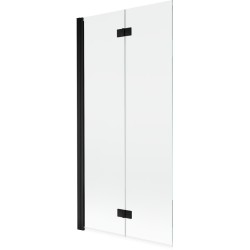 MEXEN - MIST vanová zástěna 90x150 cm 6mm 2-s, černá, čirá, levá (8A9-090-002-70-00-L)