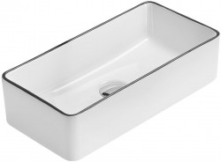 MEXEN - Nadia umyvadlo na desku 46 x 23, bílá/černá hrana (21614607)