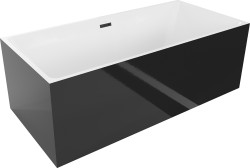 MEXEN - Nita vana volně stojící 170x80 cm, bílá/černá, černý sifon (52091708075-B)