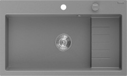 MEXEN - Omar granitový dřez 800 x 480 mm, šedá, sifon chrom (6520801005-71)