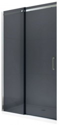 MEXEN - OMEGA posuvné dveře 160x190 cm 8 mm chrom, grey se sadou pro niku (825-160-000-01-40)