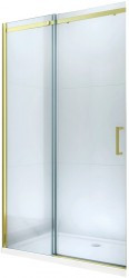 MEXEN - Omega posuvné sprchové dveře 110 cm, transparent, zlatý se sadou pro niku (825-110-000-50-00)