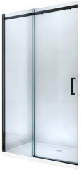 MEXEN - Omega posuvné sprchové dveře 160, transparent, černá se sadou pro niku (825-160-000-70-00)