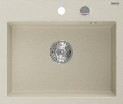 MEXEN - Oscar granitový dřez 580 x 490 mm, béžová, sifon chrom (6519581000-69)