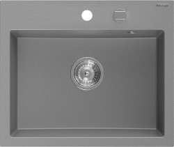 MEXEN - Oscar granitový dřez 580 x 490 mm, šedá, sifon chrom (6519581000-71)