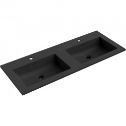 MEXEN - Otis dvojumyvadlo zapuštěné do desky 121 x 46,5, černá mat (25181271D)