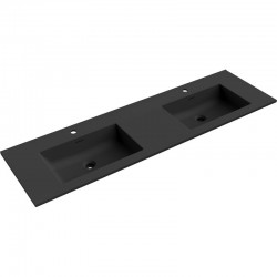 MEXEN - Otis dvojumyvadlo zapuštěné do desky 161 x 46,5, černá mat (25181671D)