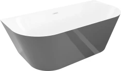 MEXEN - Oval Slim volně stojící vana nástěnná 170 x 80, bílá/šedá, bez krytky přepadu a zátky (52661708062-SS)