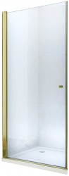 MEXEN - Pretoria sprchové dveře křídlové 70 cm, transparent, zlatý se stěnovým profilem (852-070-000-50-00)