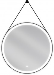 MEXEN - Reni zrcadlo s osvětlením, 70 cm, LED 6000K, černý rám (9812-070-070-611-70)