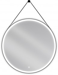 MEXEN - Reni zrcadlo s osvětlením, 90 cm, LED 6000K, černý rám (9812-090-090-611-70)