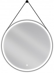 MEXEN - Reni zrcadlo s osvětlením,s 80 cm, LED 6000K, černý rám (9812-080-080-611-70)