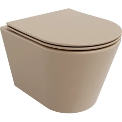 MEXEN - RICO závěsná WC mísa včetně sedátka s slow-slim, duroplast, cappuccino mat (30724064)