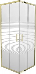 MEXEN - Rio sprchový kout čtverec 90 x 90, pruhy, zlatá  (860-090-090-50-20)