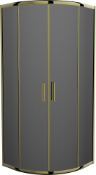 MEXEN - Rio sprchový kout čtvrtkruh 70 x 70, grafit, zlatá (863-070-070-50-40)