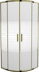 MEXEN - Rio sprchový kout čtvrtkruh 70 x 70, pruhy, zlatá (863-070-070-50-20)