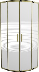 MEXEN - Rio sprchový kout čtvrtkruh 80 x 80, pruhy, zlatá (863-080-080-50-20)
