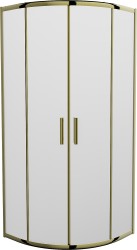 MEXEN - Rio sprchový kout čtvrtkruh 90 x 90, dekor, zlatá (863-090-090-50-30)