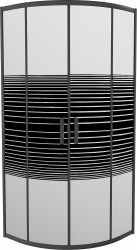 MEXEN - Rio sprchový kout čtvrtkruh 90 x 90, pruhy, černá (863-090-090-70-20)