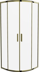 MEXEN - Rio sprchový kout čtvrtkruh 90 x 90, transparent, zlatá (863-090-090-50-00)