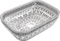 MEXEN - Rita umyvadlo na desku 45 x 32, bílá/černý vzor (21084586)