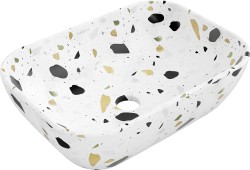 MEXEN - Rita umyvadlo na desku 45 x 32, bílý kámen terrazo (21084587)