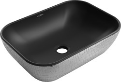MEXEN - Rita umyvadlo na desku 45 x 32, černá mat/stříbrná vzor (21084572)
