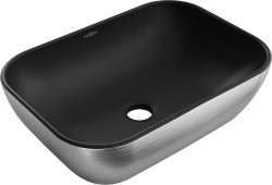 MEXEN - Rita umyvadlo na desku 45 x 32, černá mat/stříbrná vzor (21084573)