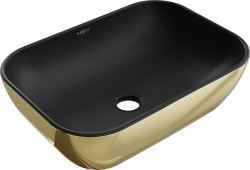 MEXEN - Rita umyvadlo na desku 45 x 32, černá mat/zlatá (21084576)