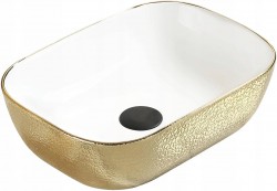 MEXEN - Rita umyvadlo na desku 45 x 32 cm bílé/zlaté (21084554)