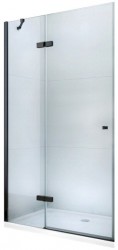 MEXEN - Roma Sprchové dveře křídlové 80, transparent, černá se stěnovým profilem (854-080-000-70-00)