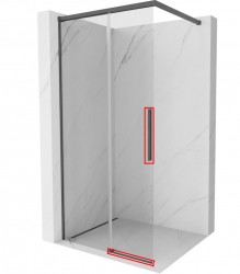 MEXEN - ROX montážní sada pro jedny posuvné dveře, grafit kartáčovaná (8C0-03-66)