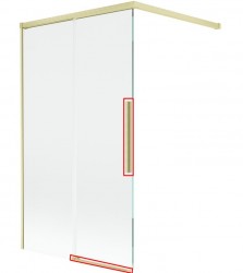 MEXEN - ROX montážní sada pro jedny posuvné dveře, zlatá kartáčovaná (8C0-03-55)