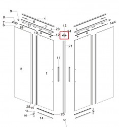 MEXEN - ROX montážní sada pro kout 2D, grafit metal (8C0-05-95)