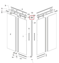 MEXEN - ROX montážní sada pro kout 2D, růžové zlato (8C0-05-60)