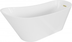 MEXEN/S - Alta volně stojící vana 170 x 75, bílá, sifon a přepad zlatá kartáčovaná (52141707500-55)
