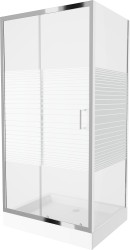 MEXEN/S - Apia Sprchový kout 100x80, pruhy, chrom + vanička Rio (840-100-080-01-20-4510)