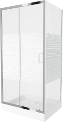 MEXEN/S - Apia Sprchový kout 120x90, pruhy, chrom + vanička Rio (840-120-090-01-20-4510)