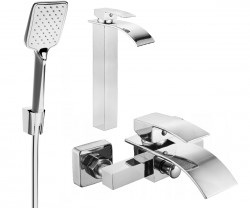 MEXEN/S - Aries R62 Set umyvadlové a vanové baterie s příslušenstvím, chrom (744813R62-00)