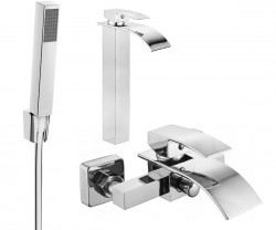 MEXEN/S - Aries R77 Set umyvadlové a vanové baterie s příslušenstvím, chrom (744813R77-00)