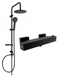 MEXEN/S - Carl sprchový sloup včetně sprchové termostatické baterie Cube, černá (77200240-70)